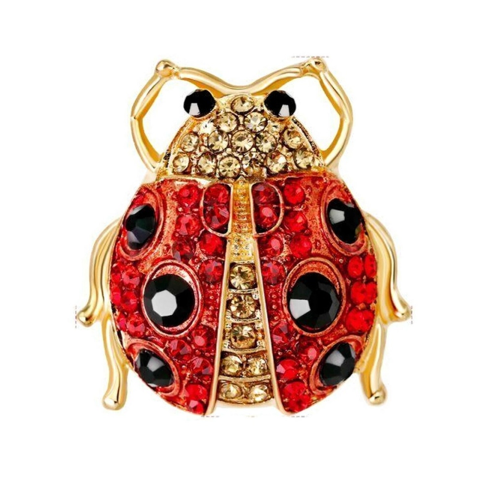 Ladybug Brooch with Rhinestones NWT-